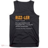 Rizzler Definition Funny Meme Quote Gen Z Alpha Rizz Up Tank Top thumb 0