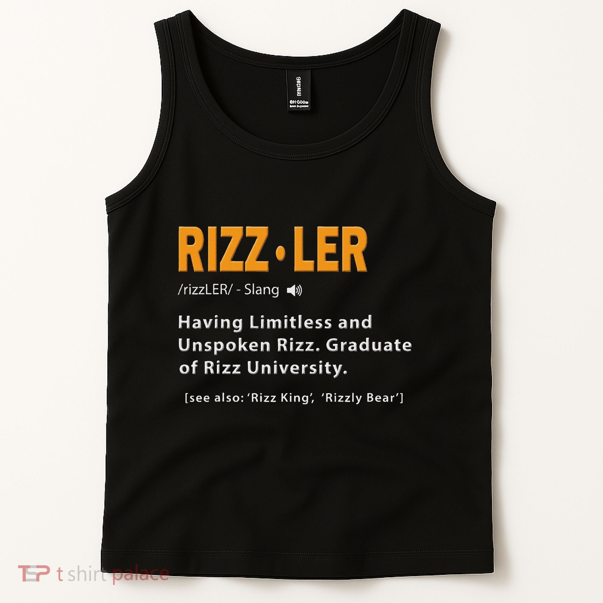 Rizzler Definition Funny Meme Quote Gen Z Alpha Rizz Up Tank Top