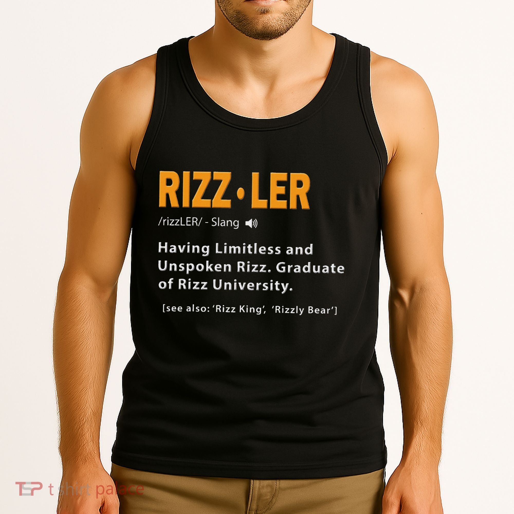 Rizzler Definition Funny Meme Quote Gen Z Alpha Rizz Up Tank Top