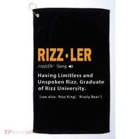 Rizzler Definition Funny Meme Quote Gen Z Alpha Rizz Up Golf Towel thumb 0