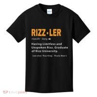 Rizzler Definition Funny Meme Quote Gen Z Alpha Rizz Up Kids T-Shirt thumb 0