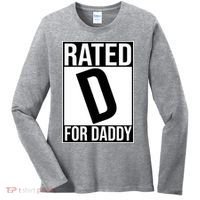 Rated D For Daddy Funny Gift For Dad Women's Long Sleeve Shirt thumb 0