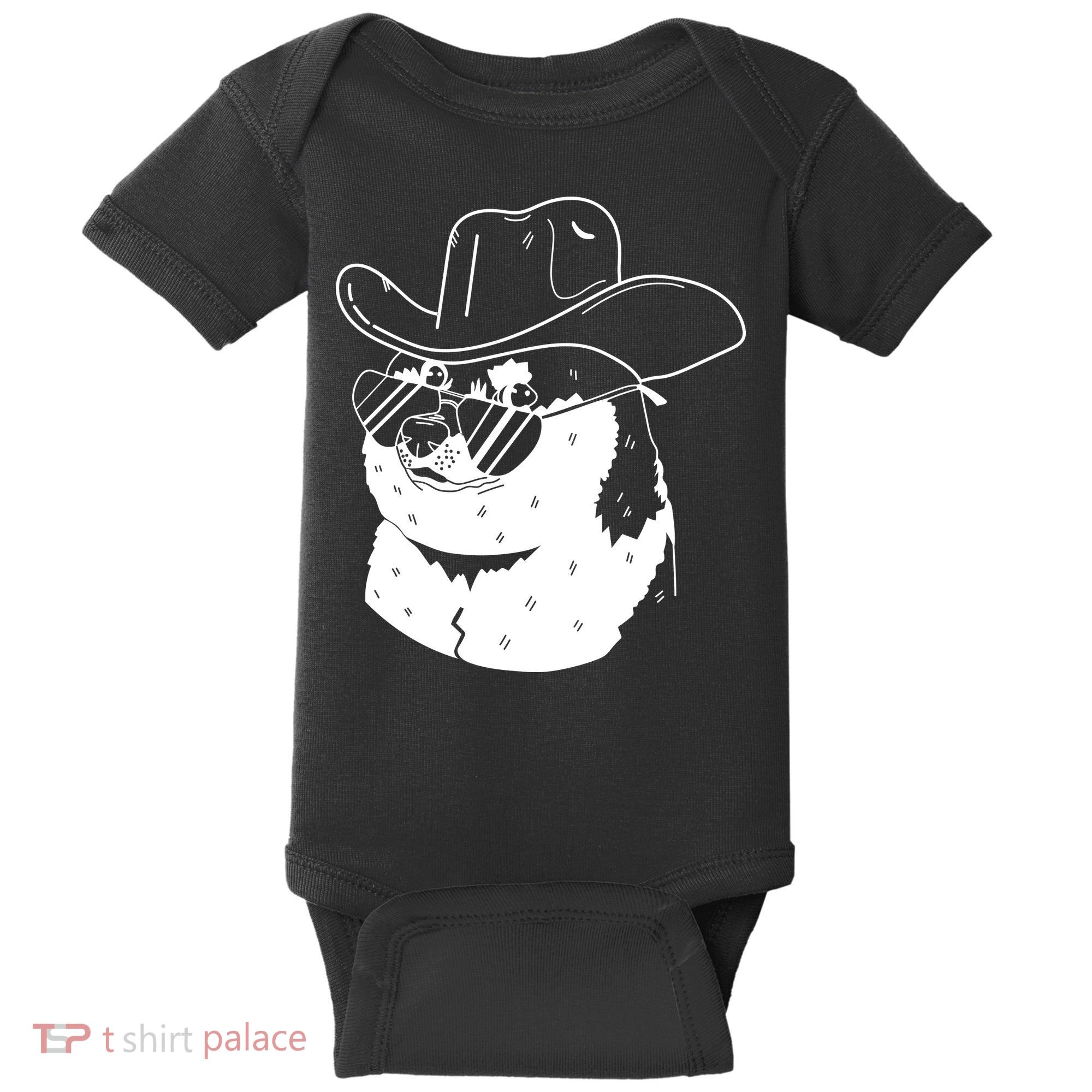 Rodeo Doge Funny Dogecoin Baby Bodysuit