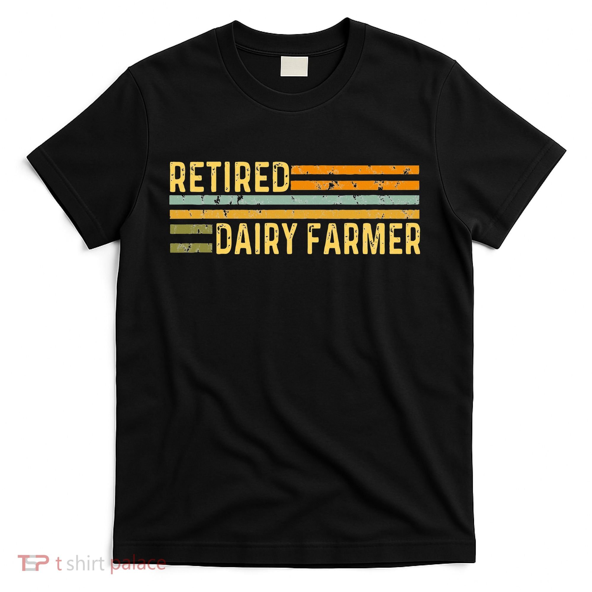 Retired Dairy Farmer Distressed Retirement Retire Cow Cattle T-Shirt