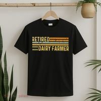 Retired Dairy Farmer Distressed Retirement Retire Cow Cattle T-Shirt thumb 2