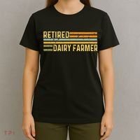 Retired Dairy Farmer Distressed Retirement Retire Cow Cattle T-Shirt thumb 4