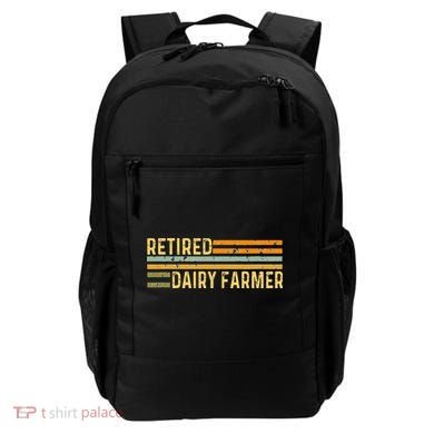 Retired Dairy Farmer Distressed Retirement Retire Cow Cattle Backpack