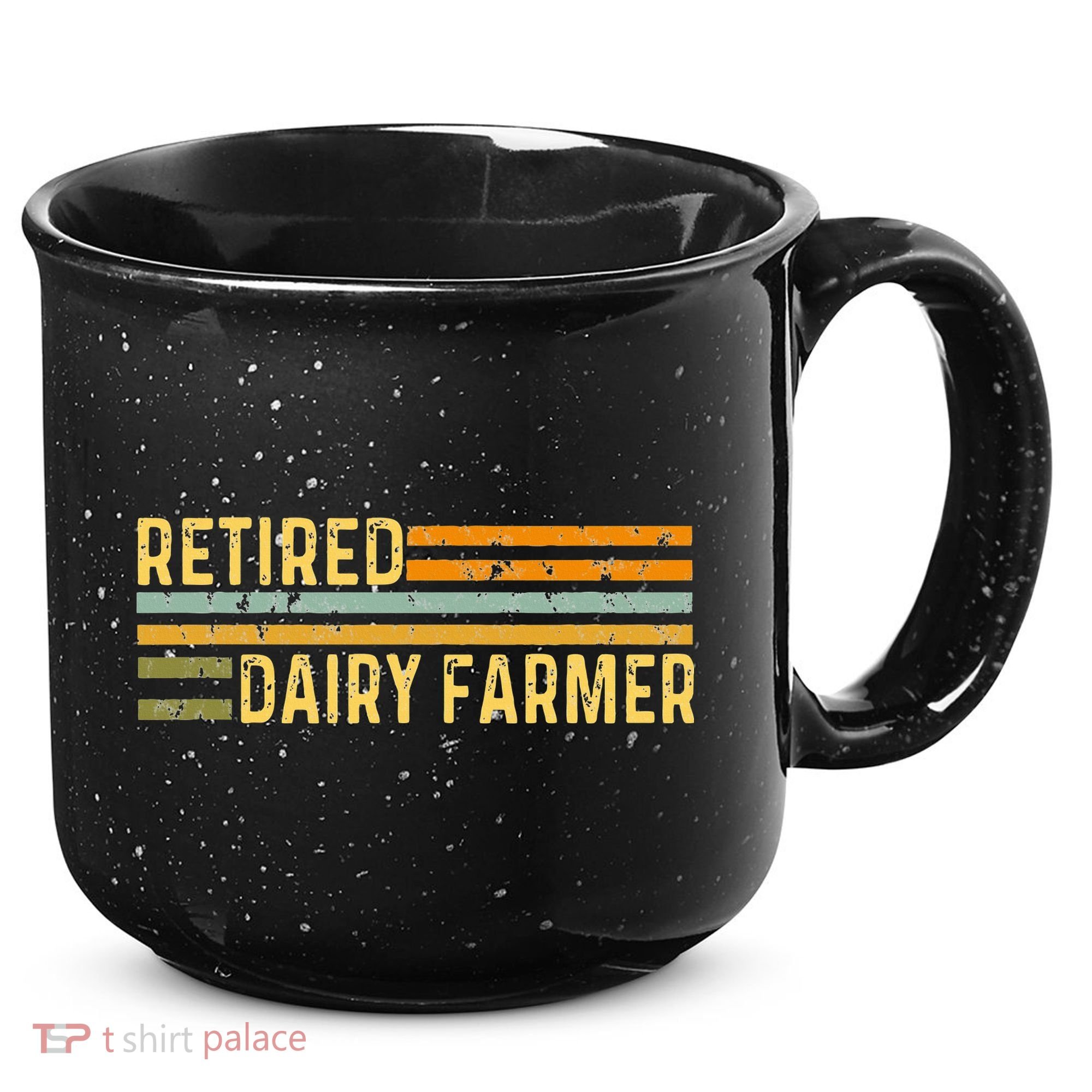Retired Dairy Farmer Distressed Retirement Retire Cow Cattle 15oz Campfire Ceramic Mug