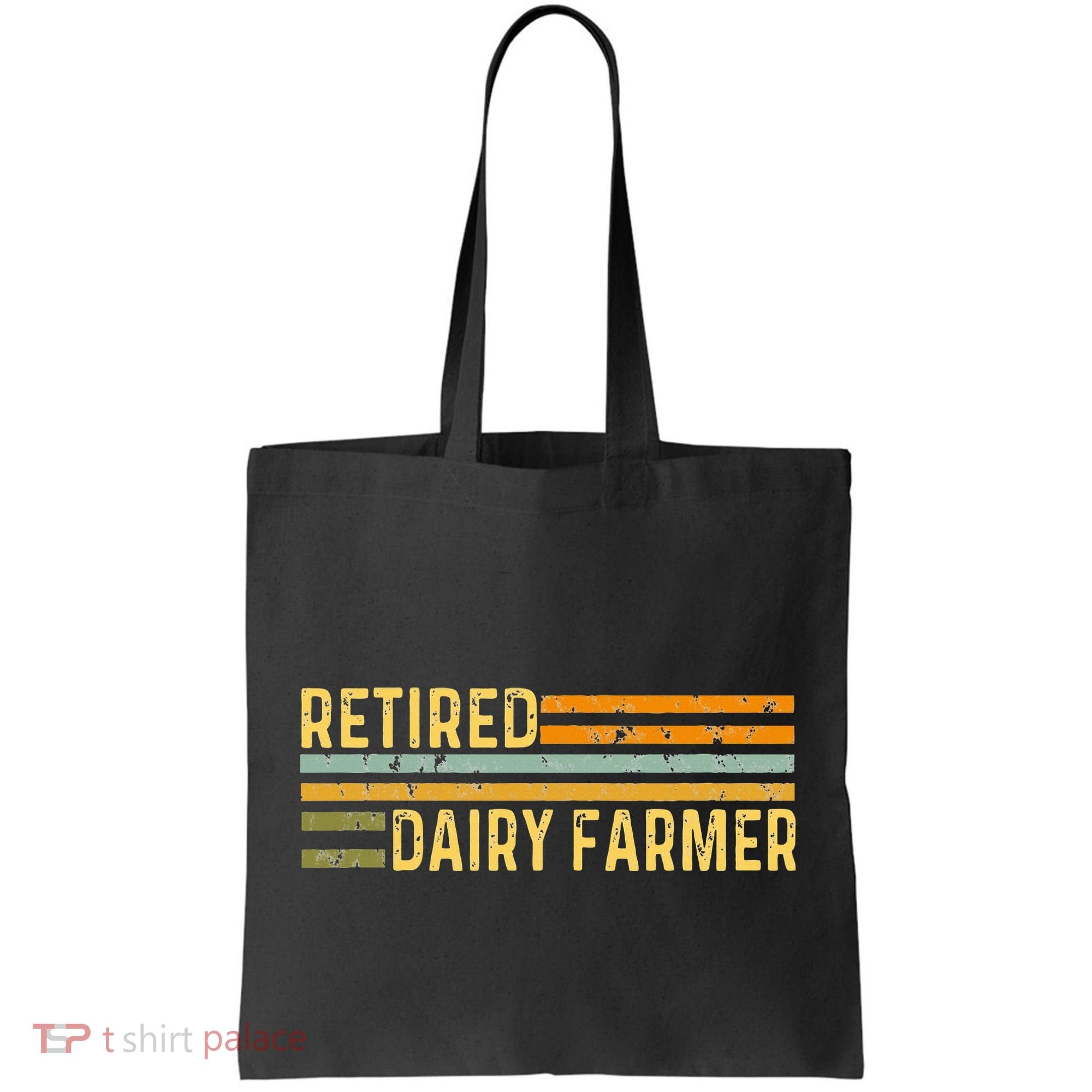 Retired Dairy Farmer Distressed Retirement Retire Cow Cattle Tote Bag