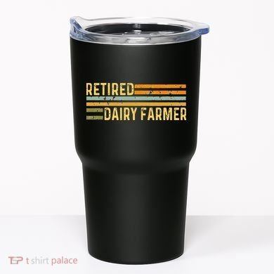 Retired Dairy Farmer Distressed Retirement Retire Cow Cattle Tumbler