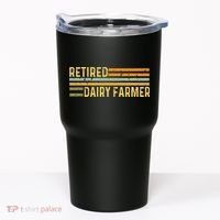 Retired Dairy Farmer Distressed Retirement Retire Cow Cattle Tumbler thumb 0