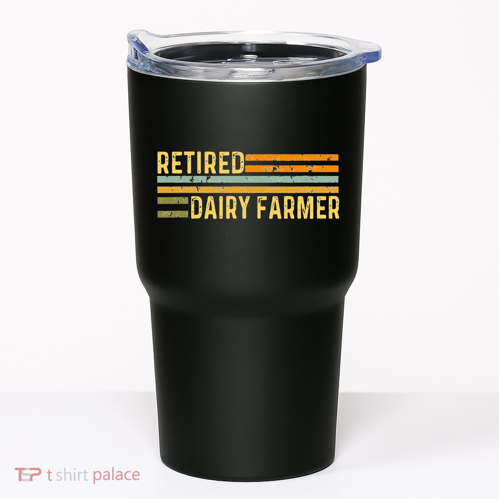 Retired Dairy Farmer Distressed Retirement Retire Cow Cattle Tumbler