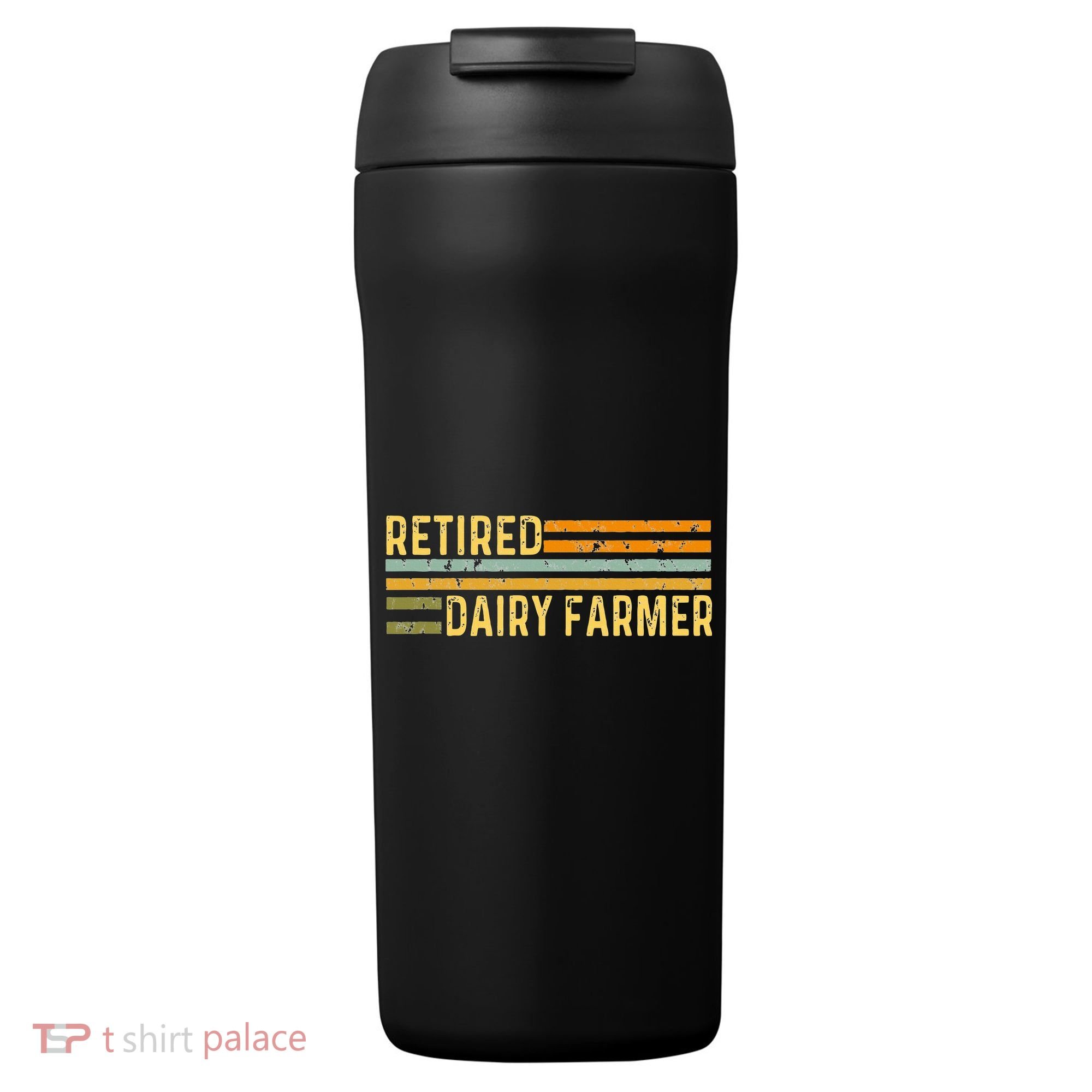 Retired Dairy Farmer Distressed Retirement Retire Cow Cattle 24oz Duet Stainless Steel Tumbler