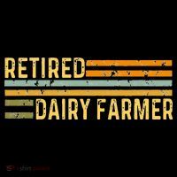 Retired Dairy Farmer Distressed Retirement Retire Cow Cattle Mousepad thumb 1