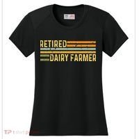 Retired Dairy Farmer Distressed Retirement Retire Cow Cattle Women's Cooling Performance Crew T-Shirt thumb 0
