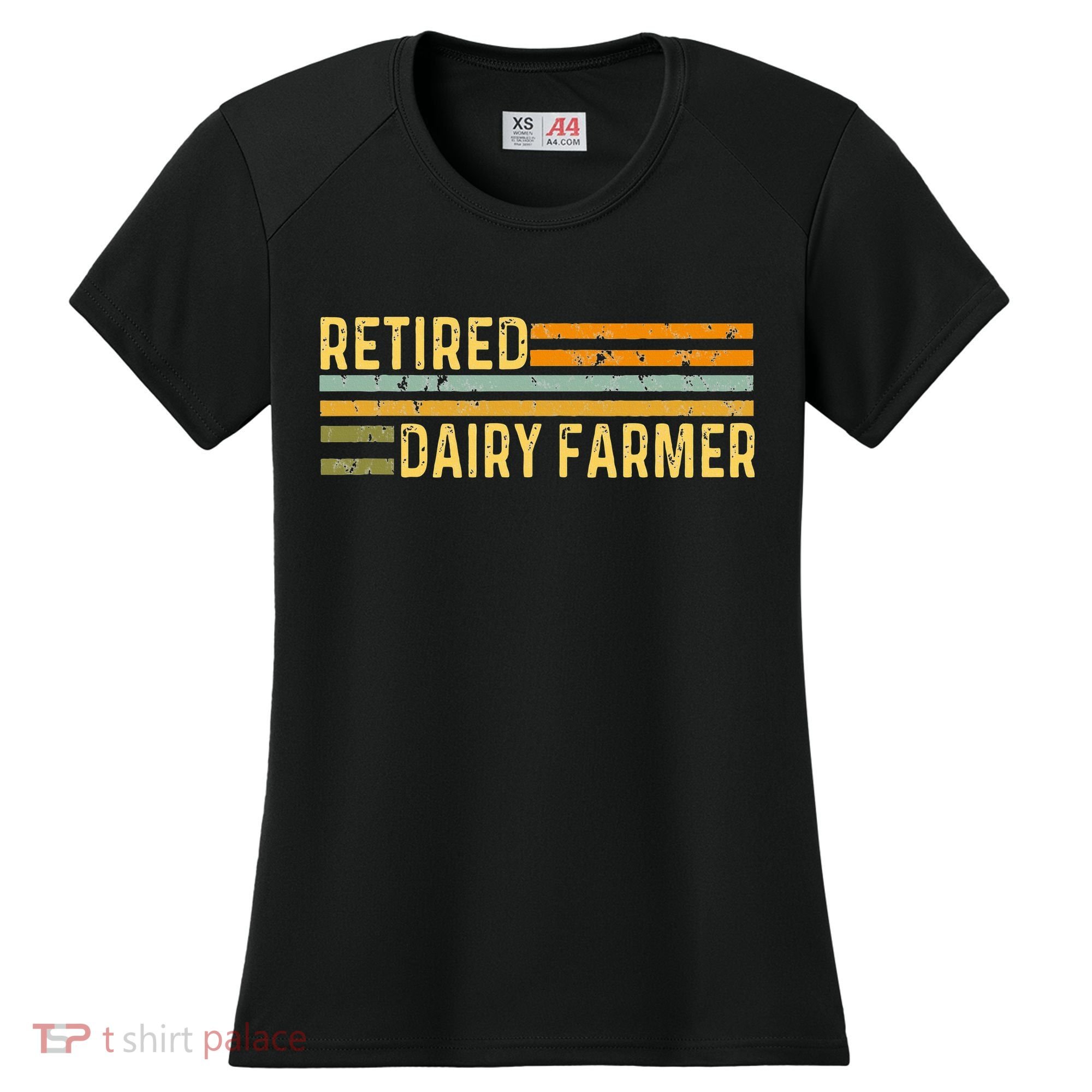 Retired Dairy Farmer Distressed Retirement Retire Cow Cattle Women's Cooling Performance Crew T-Shirt