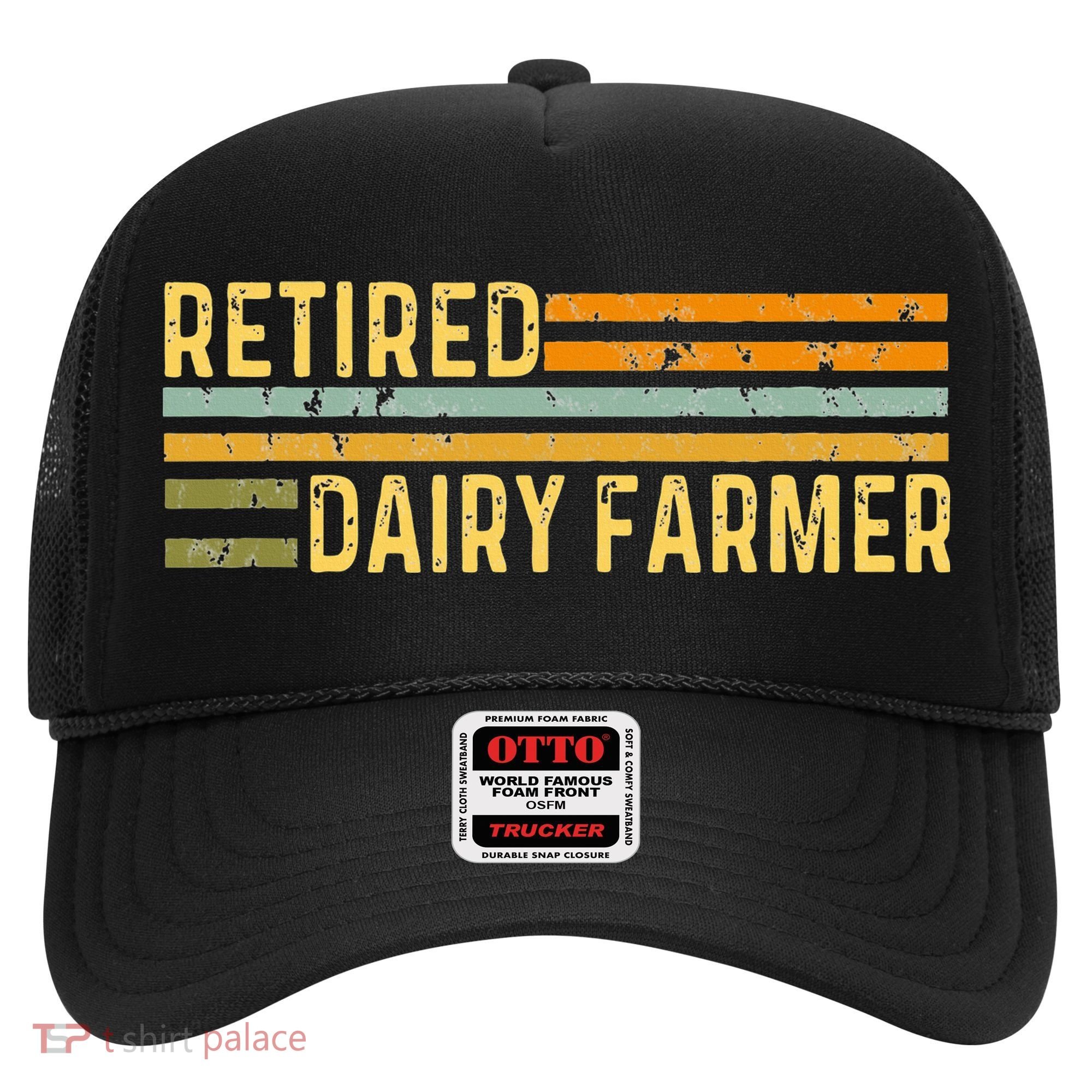 Retired Dairy Farmer Distressed Retirement Retire Cow Cattle Hat