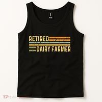 Retired Dairy Farmer Distressed Retirement Retire Cow Cattle Tank Top thumb 2