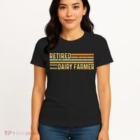 Retired Dairy Farmer Distressed Retirement Retire Cow Cattle Women's T-Shirt thumb 4