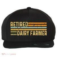 Retired Dairy Farmer Distressed Retirement Retire Cow Cattle Wool Snapback Cap thumb 0