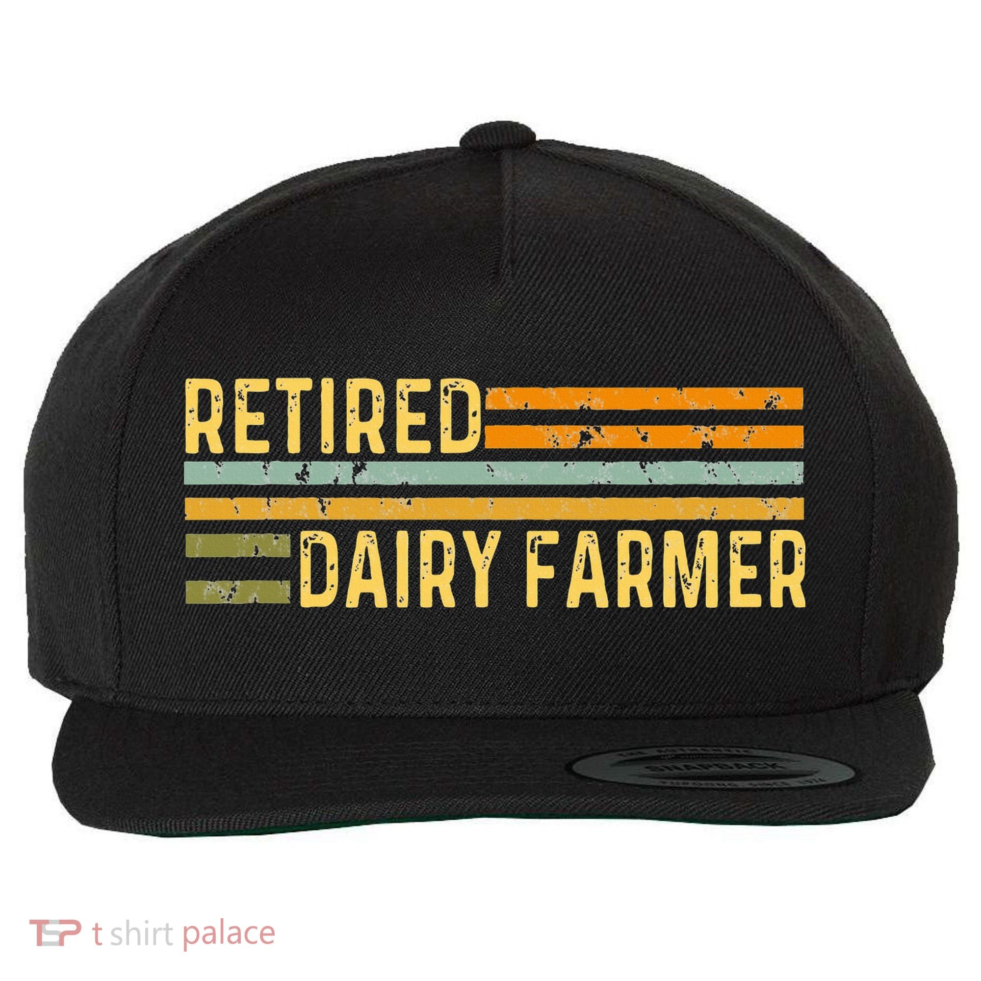 Retired Dairy Farmer Distressed Retirement Retire Cow Cattle Wool Snapback Cap