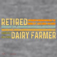 Retired Dairy Farmer Distressed Retirement Retire Cow Cattle Women's Racerback Cropped Tank thumb 2
