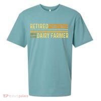 Retired Dairy Farmer Distressed Retirement Retire Cow Cattle Sueded Cloud Jersey T-Shirt thumb 0