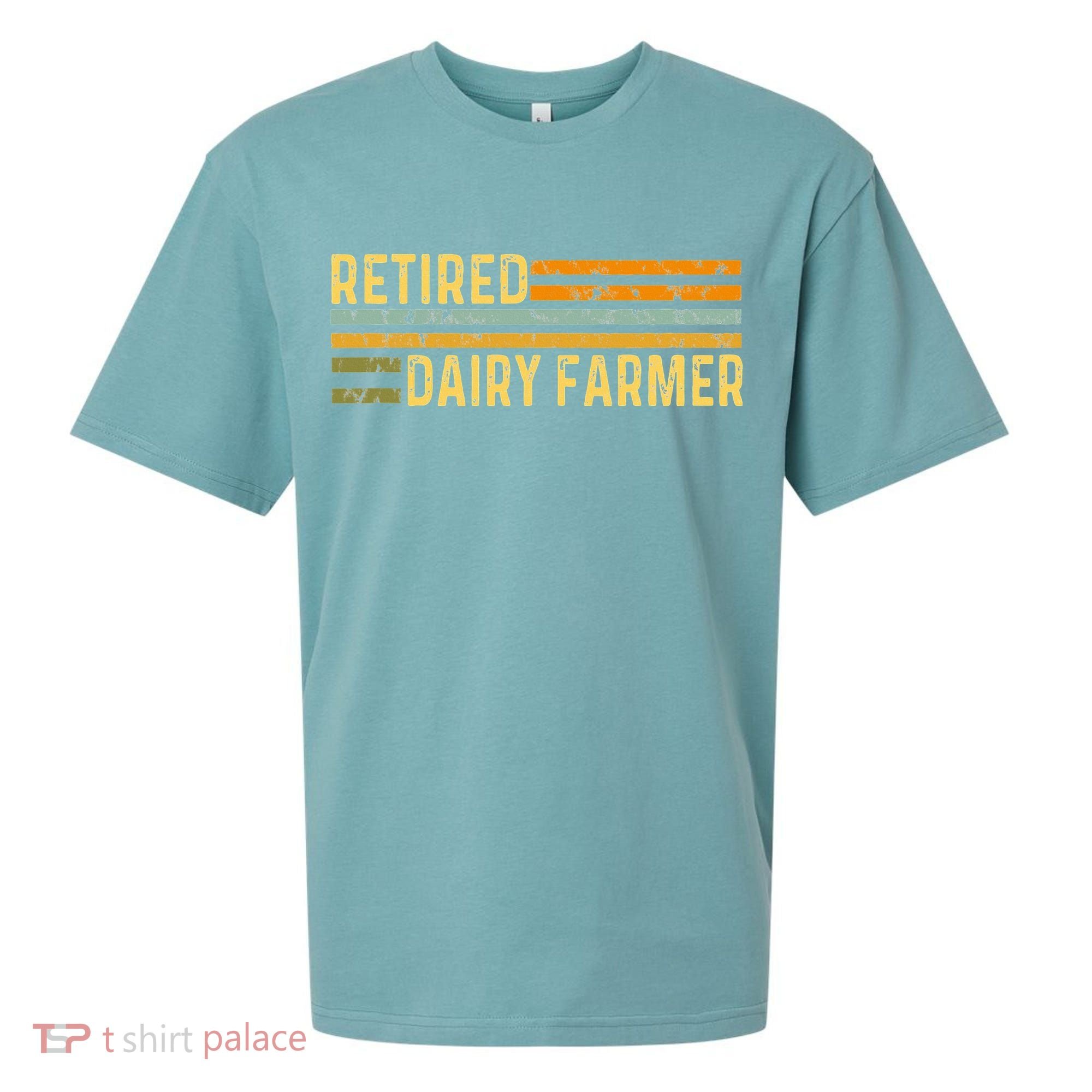 Retired Dairy Farmer Distressed Retirement Retire Cow Cattle Sueded Cloud Jersey T-Shirt