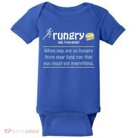 Rungry Definition Funny Runner Marathon Quote Love Running Baby Bodysuit thumb 0