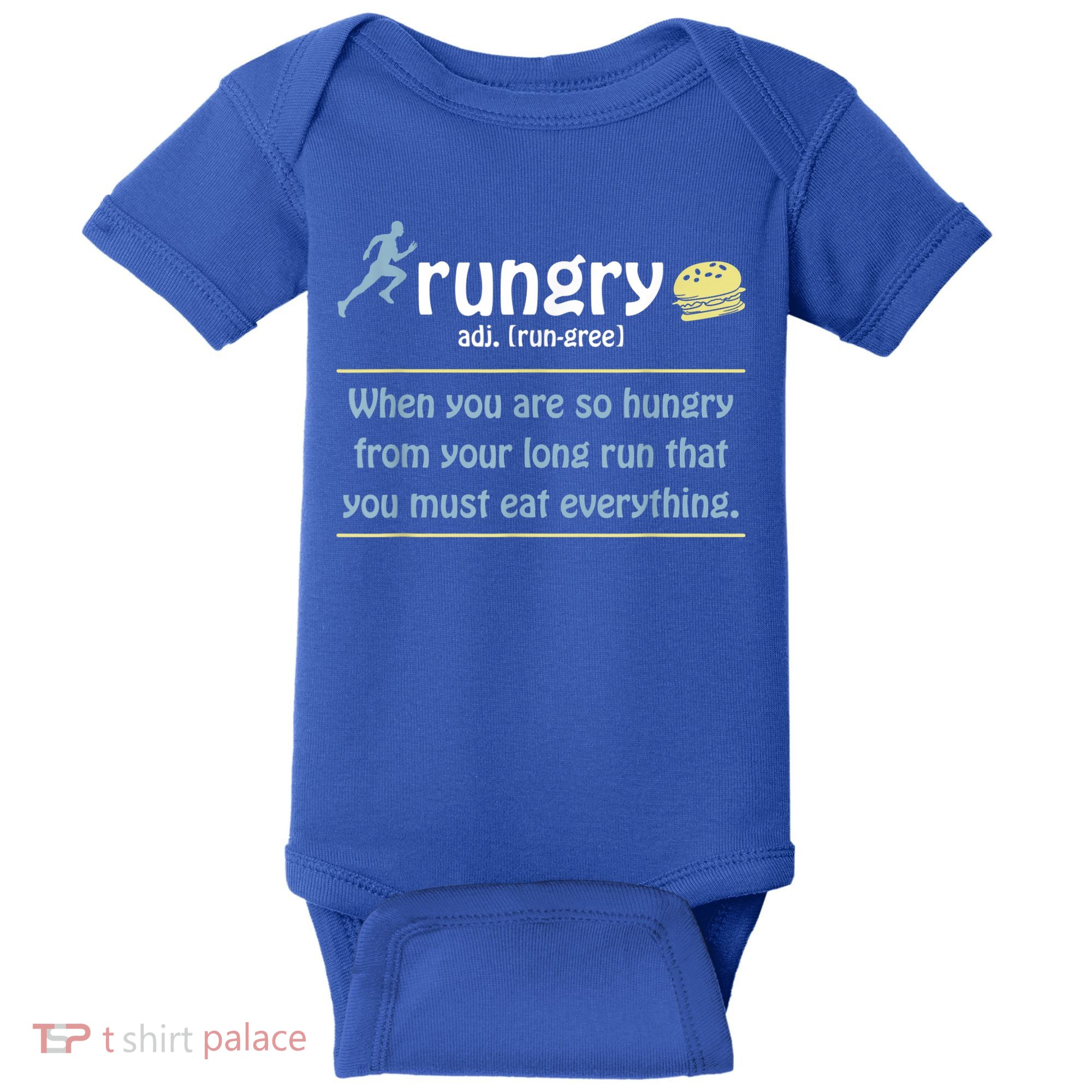 Rungry Definition Funny Runner Marathon Quote Love Running Baby Bodysuit