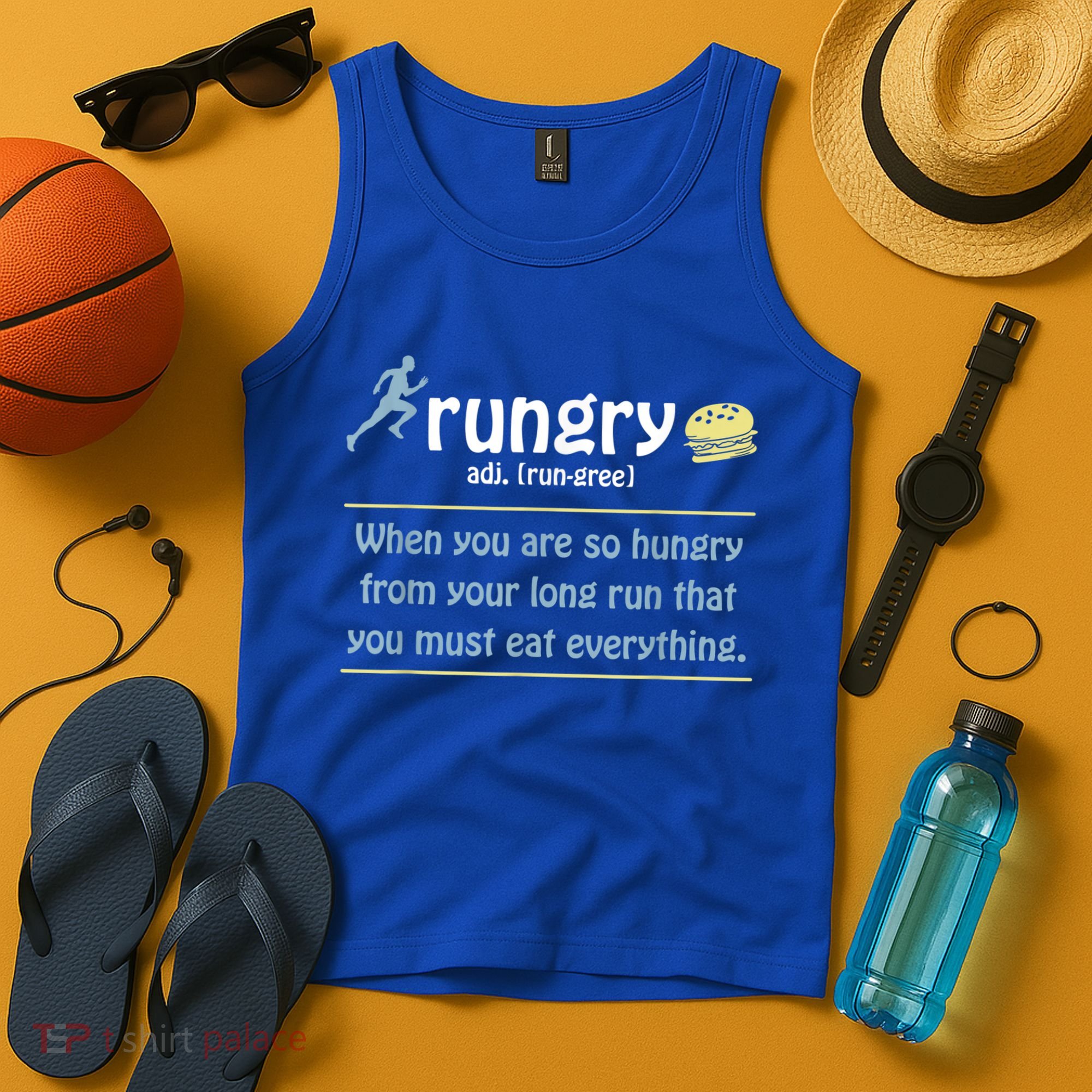 Rungry Definition Funny Runner Marathon Quote Love Running Tank Top