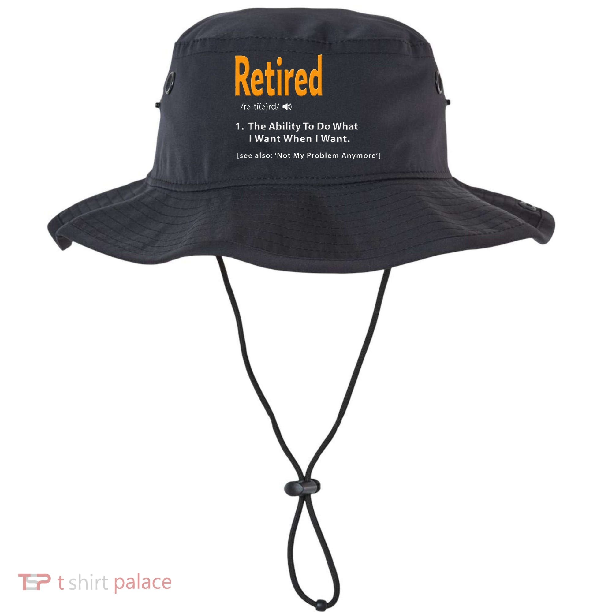 Retired Definition Funny Retirement Gag Gift Bucket Hat