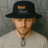 Retired Definition Funny Retirement Gag Gift Bucket Hat thumb 2