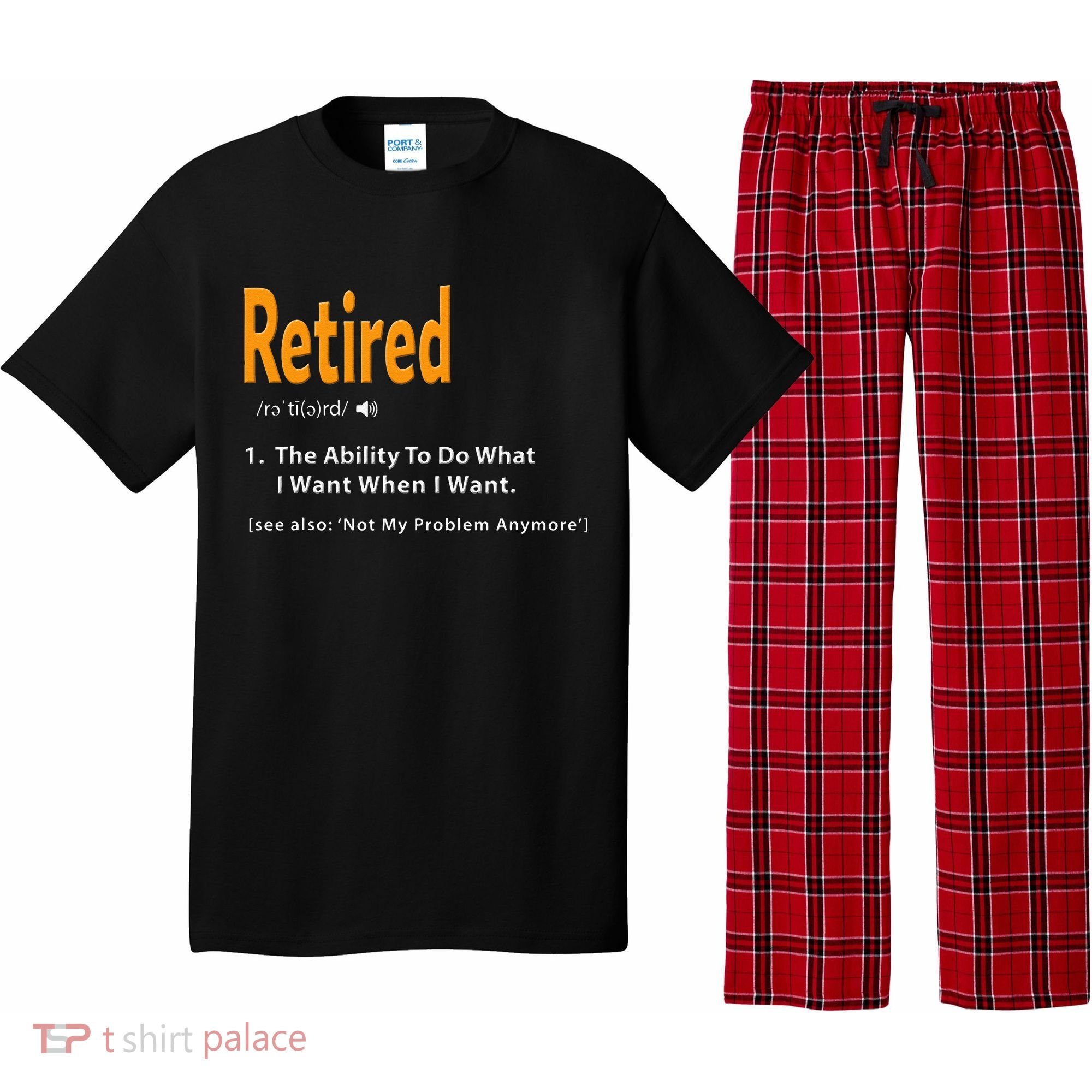Retired Definition Funny Retirement Gag Gift Pajama Set