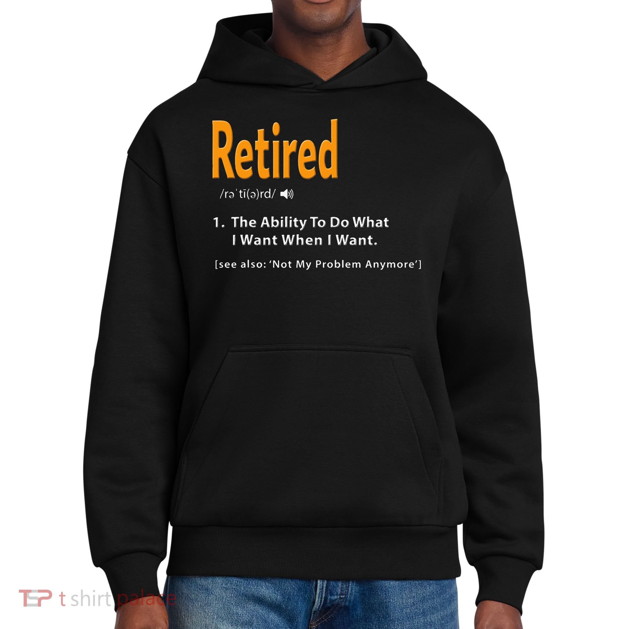 Retired Definition Funny Retirement Gag Gift District V.I.T. Heavyweight Hoodie