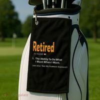 Retired Definition Funny Retirement Gag Gift Golf Towel thumb 2
