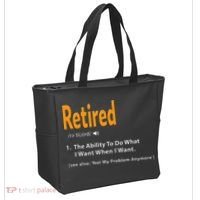 Retired Definition Funny Retirement Gag Gift Tote Bag thumb 2