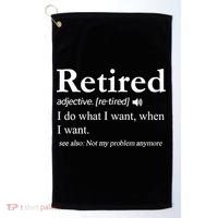 Retired Definition Funny Retirement Gag Gift Golf Towel thumb 0