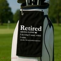 Retired Definition Funny Retirement Gag Gift Golf Towel thumb 2