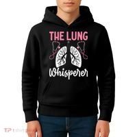 Rt Doctor Funny Respiratory Therapist The Lung Whisperer Kids Hoodie thumb 4