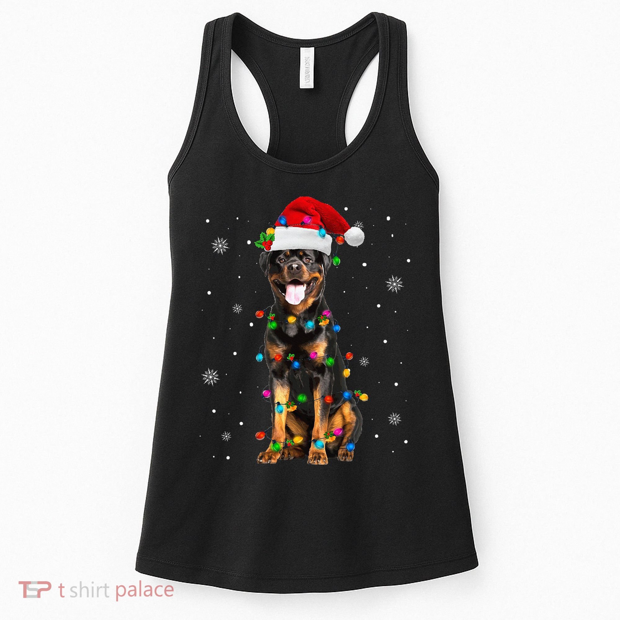 Rottweiler Dog Family Matching Santa Rottweiler Christmas Women's Tank Top
