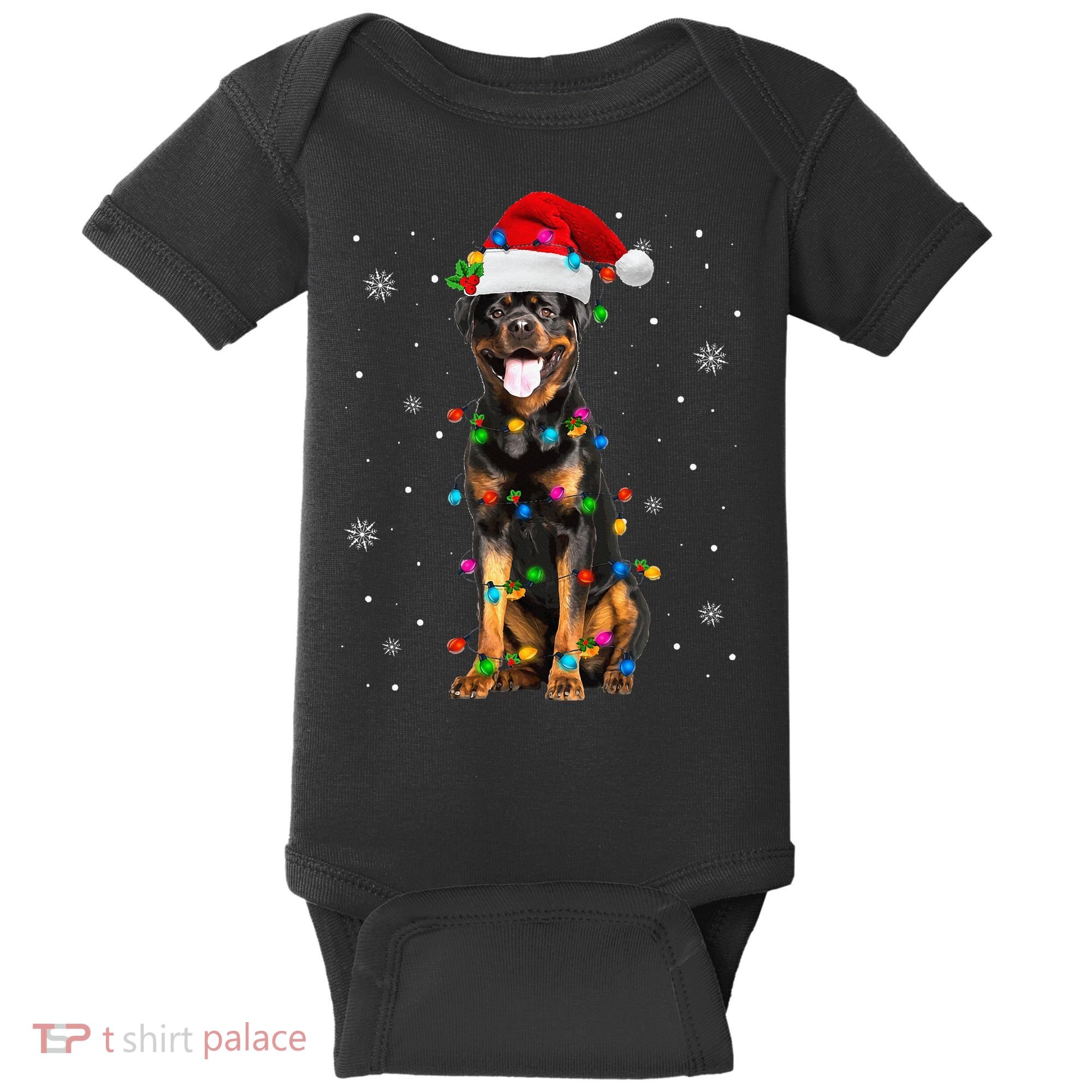 Rottweiler Dog Family Matching Santa Rottweiler Christmas Baby Bodysuit