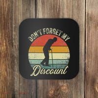 Retro DonT Forget My Senior Discount Funny Old People Coaster thumb 0