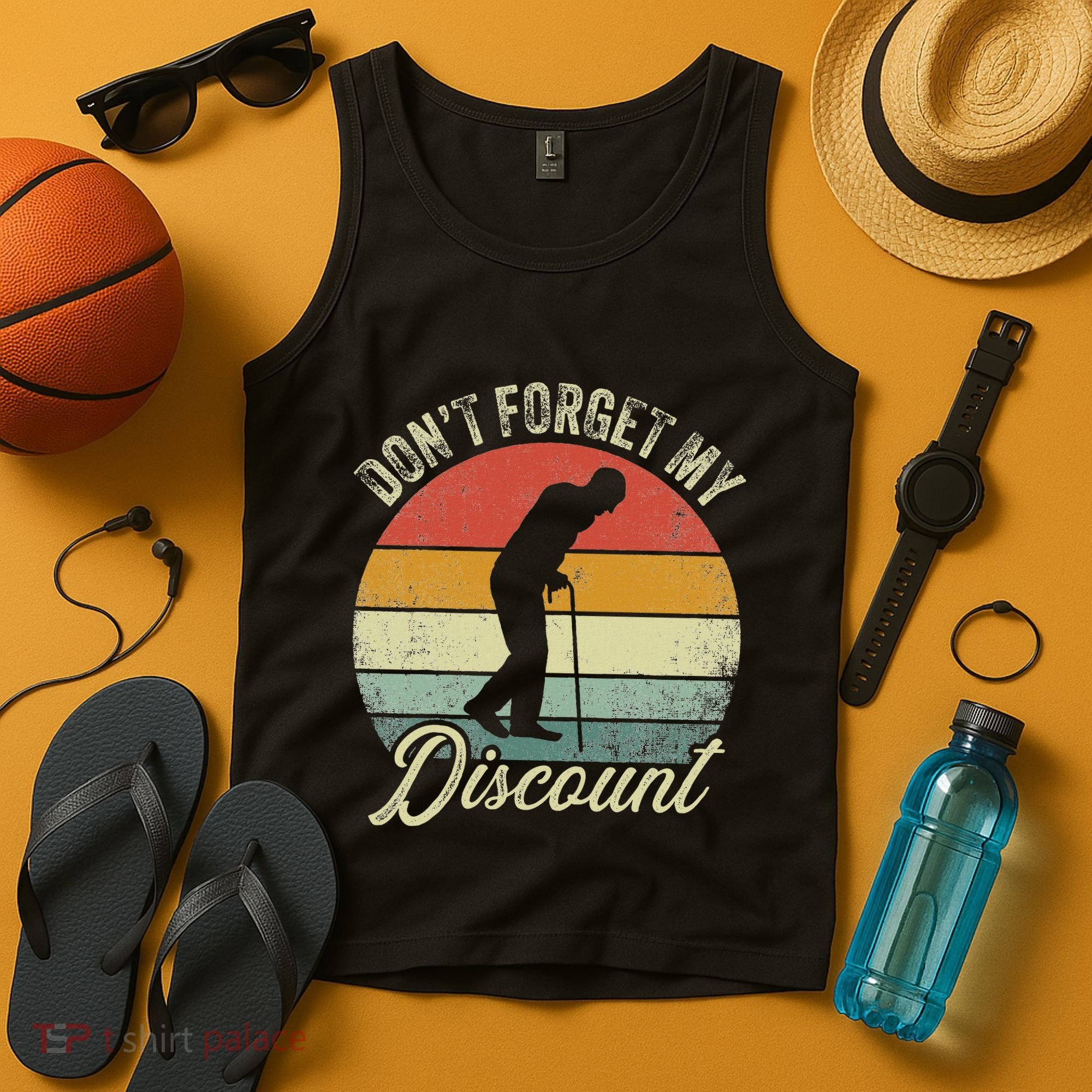 Retro DonT Forget My Senior Discount Funny Old People Tank Top