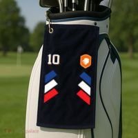 Retro10 Dutch Football Netherlands Soccer Netherlands Flag Golf Towel thumb 2