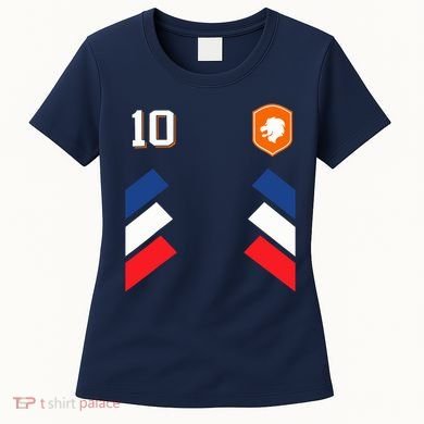 Retro10 Dutch Football Netherlands Soccer Netherlands Flag Women's T-Shirt