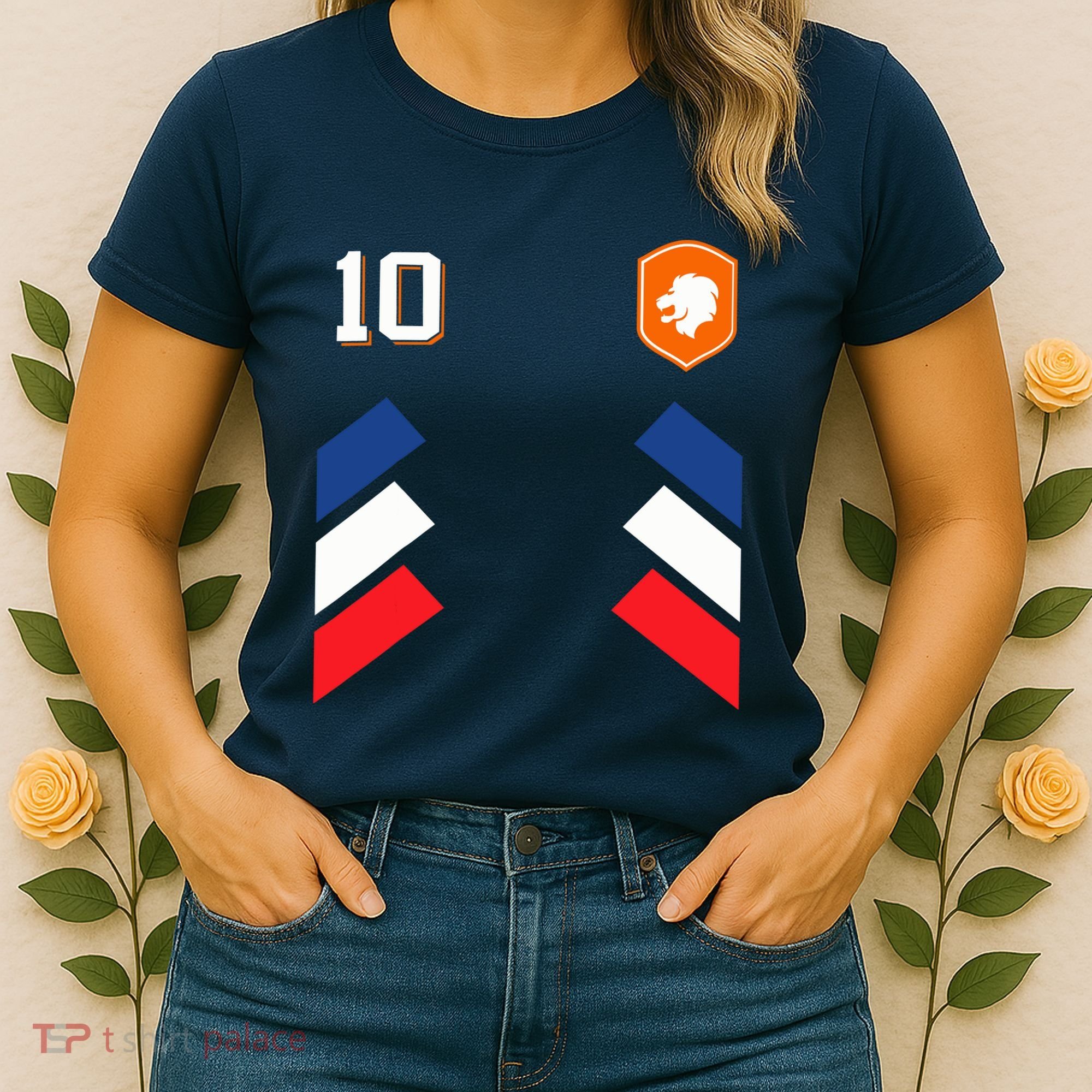 Retro10 Dutch Football Netherlands Soccer Netherlands Flag Women's T-Shirt