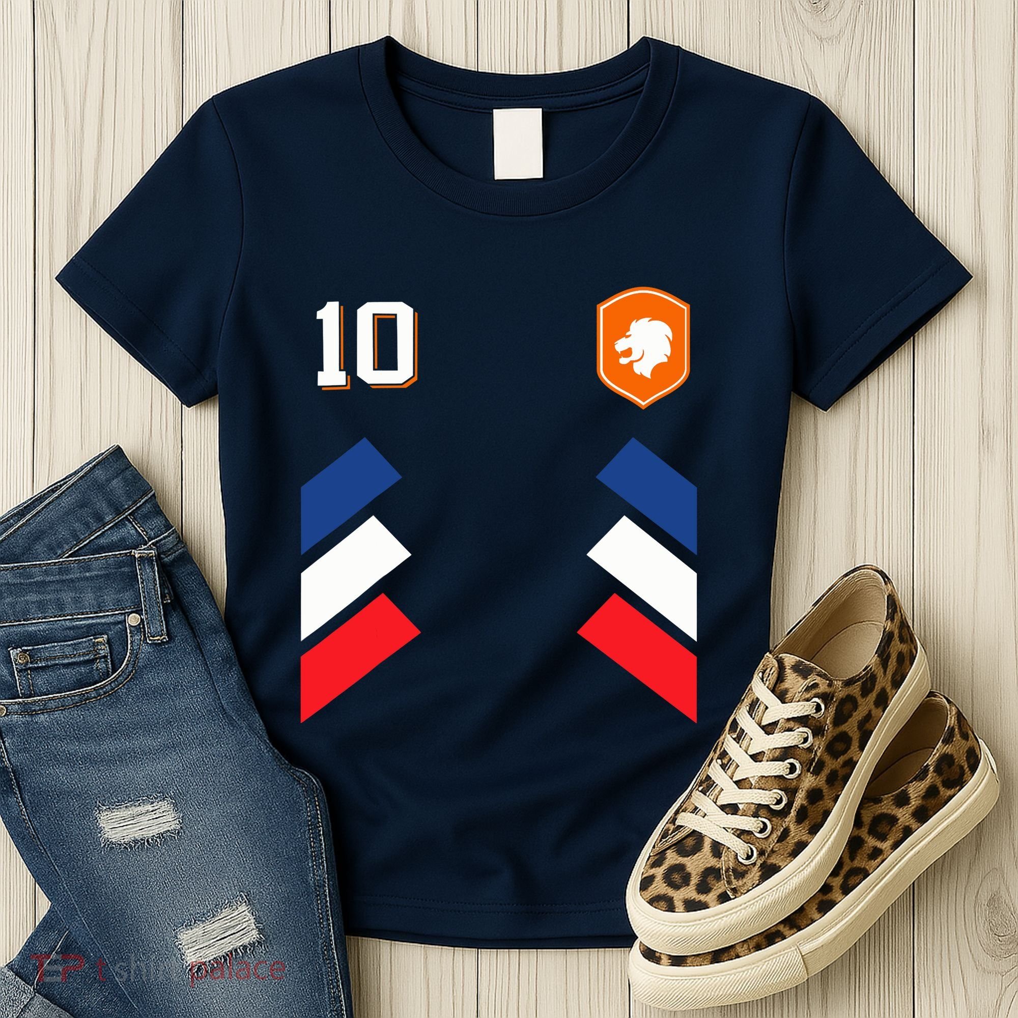 Retro10 Dutch Football Netherlands Soccer Netherlands Flag Women's T-Shirt