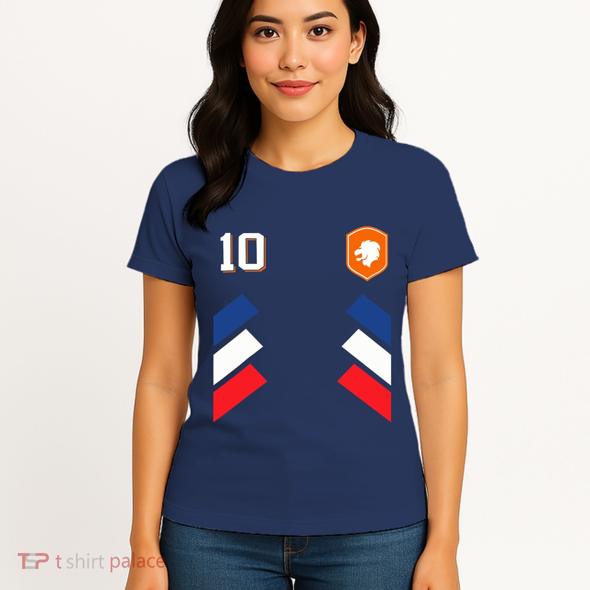 Retro10 Dutch Football Netherlands Soccer Netherlands Flag Women's T-Shirt