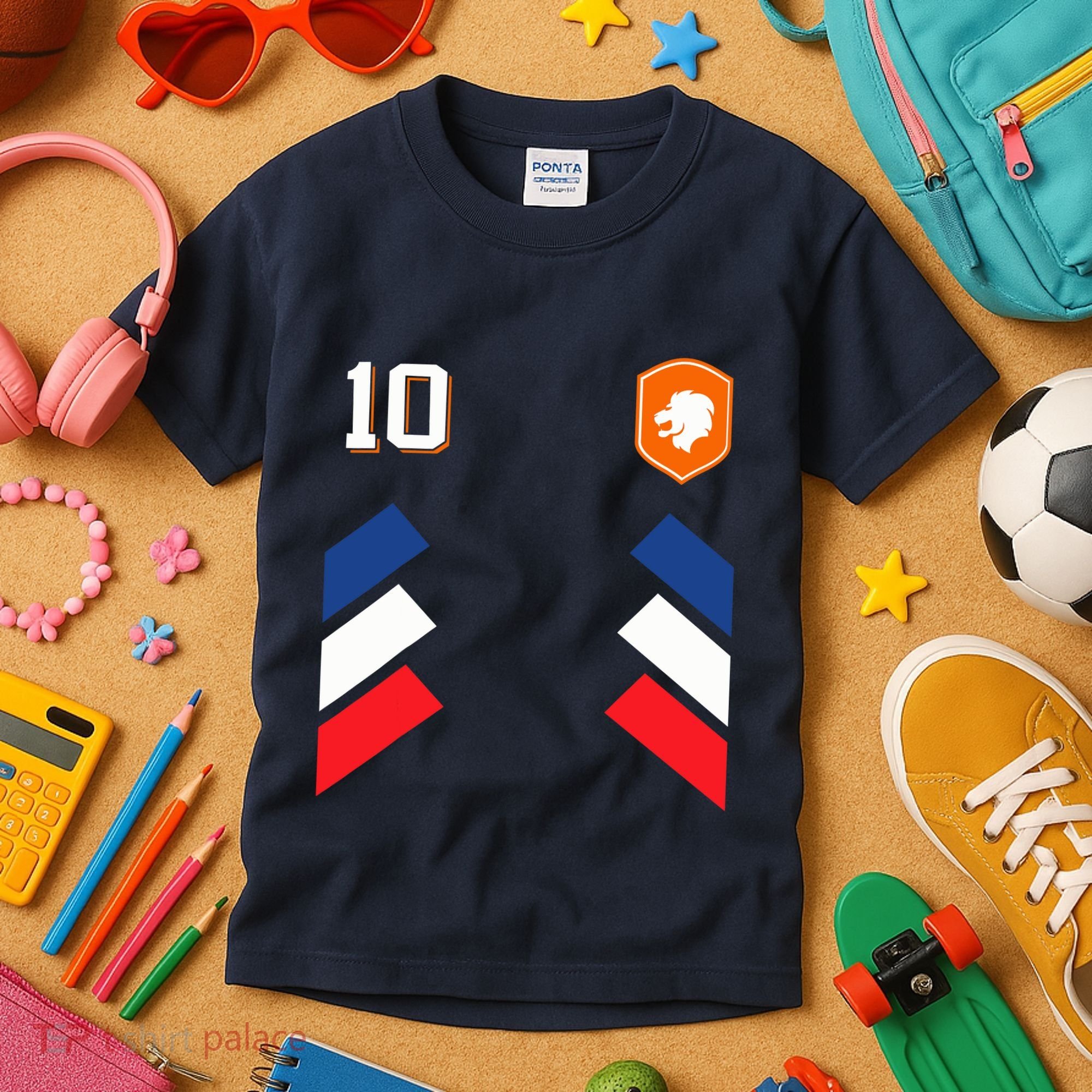 Retro10 Dutch Football Netherlands Soccer Netherlands Flag Kids T-Shirt